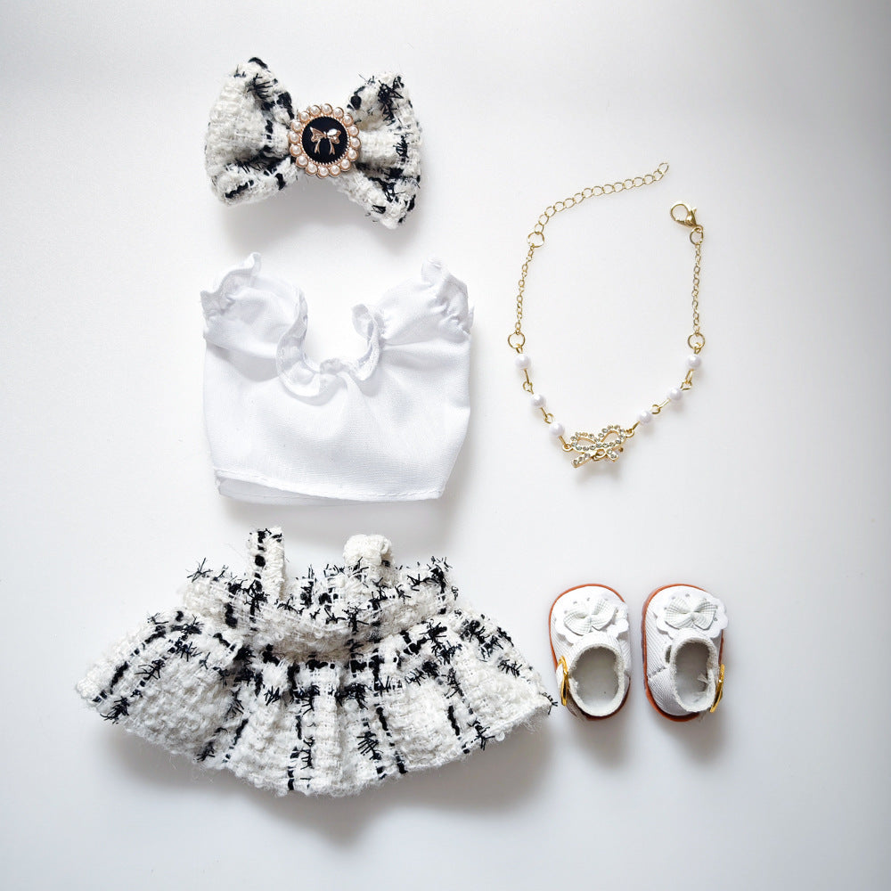 Labubu Doll Outfit Set - 4-Piece Skirt & Accessories for 15-17cm Vinyl Doll