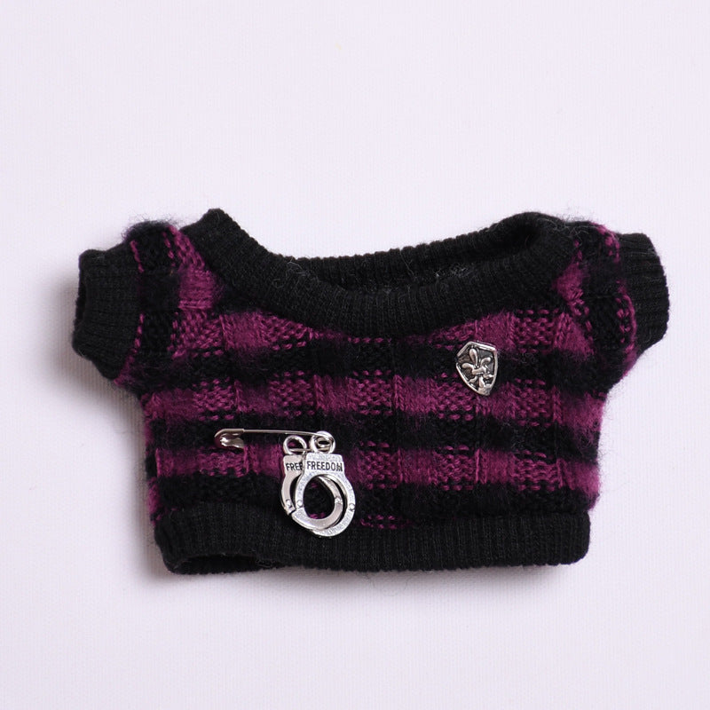 Only clothes generation two generation blind box cloth cloth pendant clothes striped knitted jeans Labubu change baby clothes