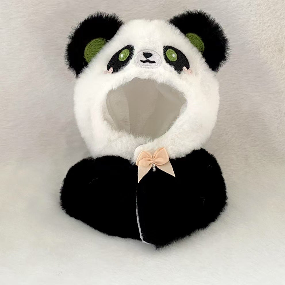 Labubu 17cm Doll Clothes - Cute Animal Cape for Panda, Kitten, Husky