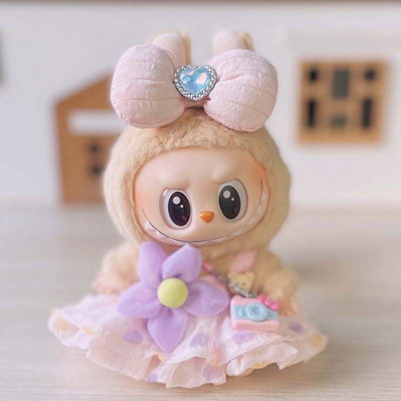 Labubu Doll White Skirt Outfit for 17cm Labubu