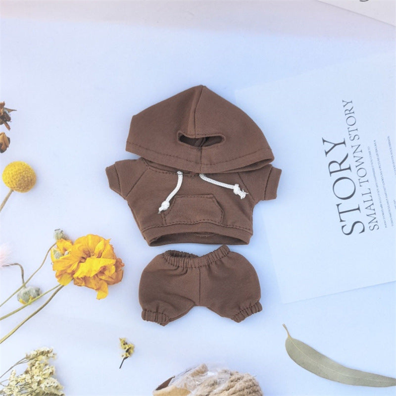 17cm Vinyl Macaron Plush Keychain Labubu Pendant Labubu Doll Wear suit for Sweatshirt Pants