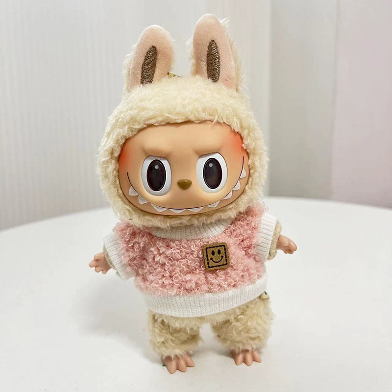 Labubu 17cm Zipper Shirt & Cute Outfits for Vinyl Doll