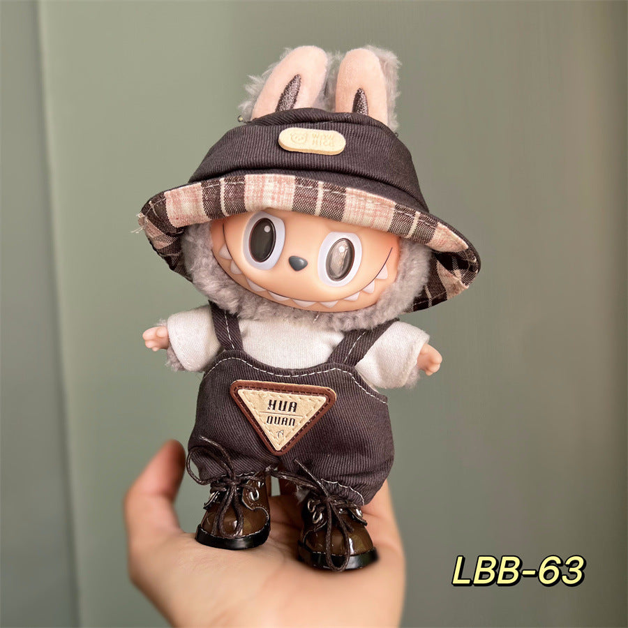 Only clothes for sale cloth baby clothes 17cm plush vinyl labubu sit party generation two generation for suit