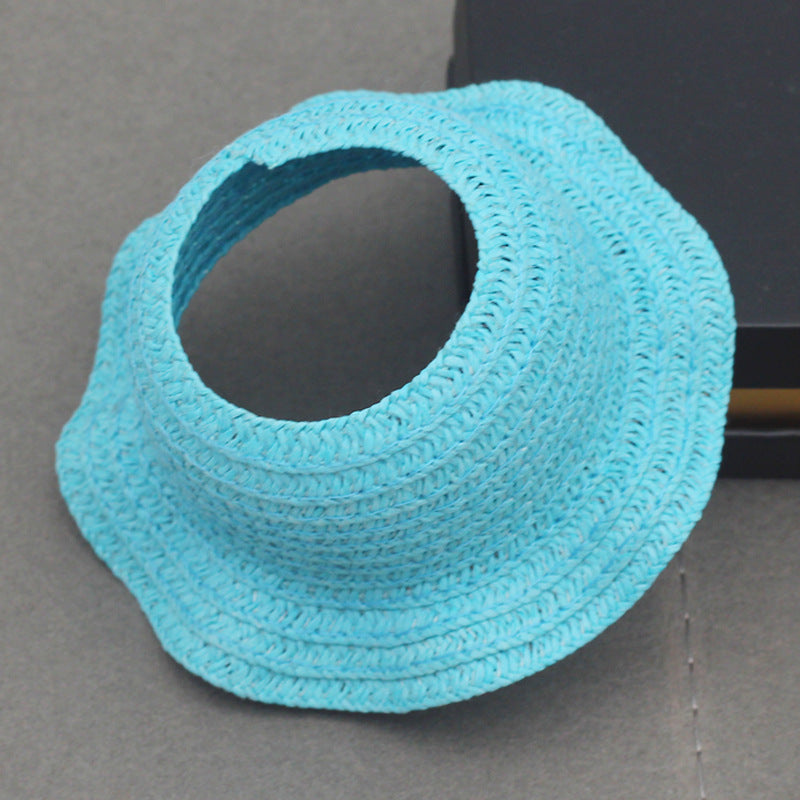 Labubu Doll Straw Hat - Woven Top Accessory for 17cm Pendant Dolls