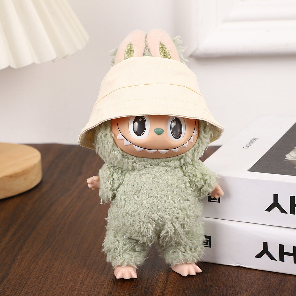 17cm Labubu Pendant Hat Labubu Fisherman Hat 10cm Cotton Doll Hat Doll Dress-Up Accessories