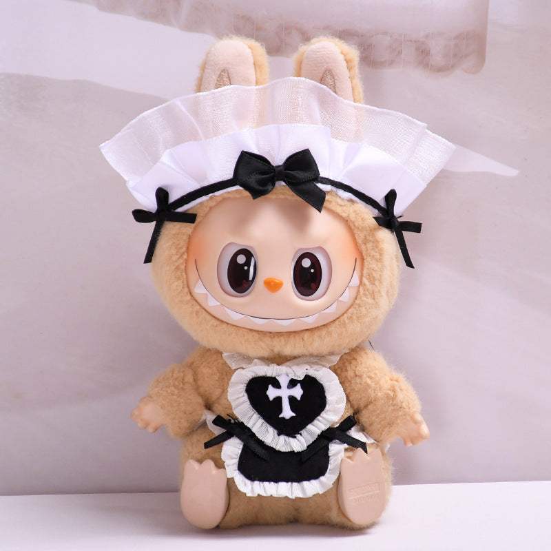 Labubu Doll Lace Skirt Outfit - Black, Blue, Pink Bow Maid for 1st & 2nd Gen