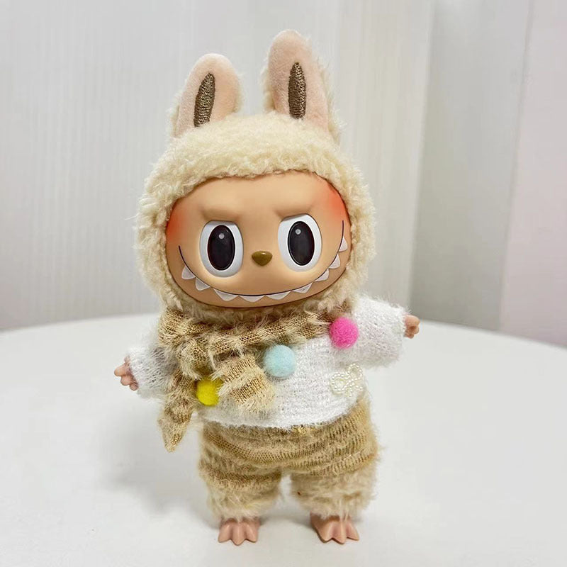 Labubu 17cm Zipper Shirt & Cute Outfits for Vinyl Doll