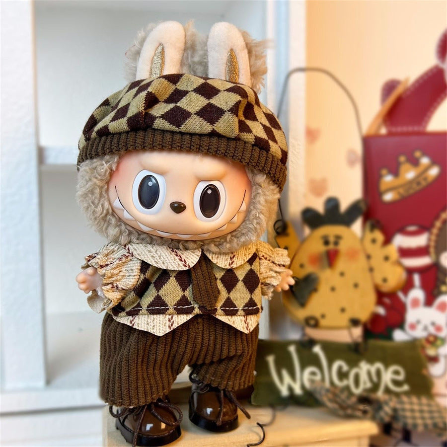 Labubu Doll Clothes for 17cm Vinyl Doll - Cute Outfit Set