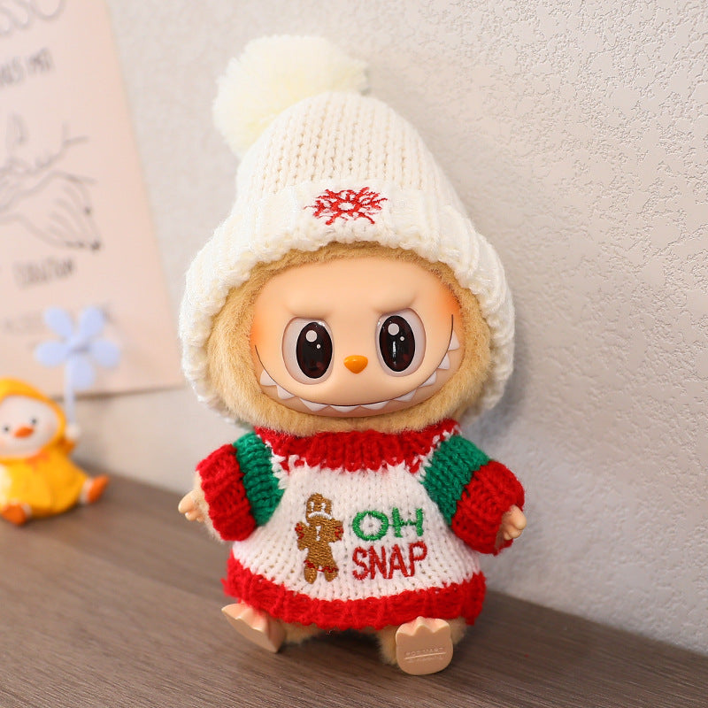 Generation II Blind Box Labubu Doll Clothes LABUBU Sit Party Doll Christmas Cloak Christmas Hat Clothes
