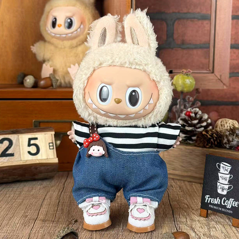 Suitable for labubu doll clothes 17cm pull cloth doll clothes small jewelry doll for suit wholesale