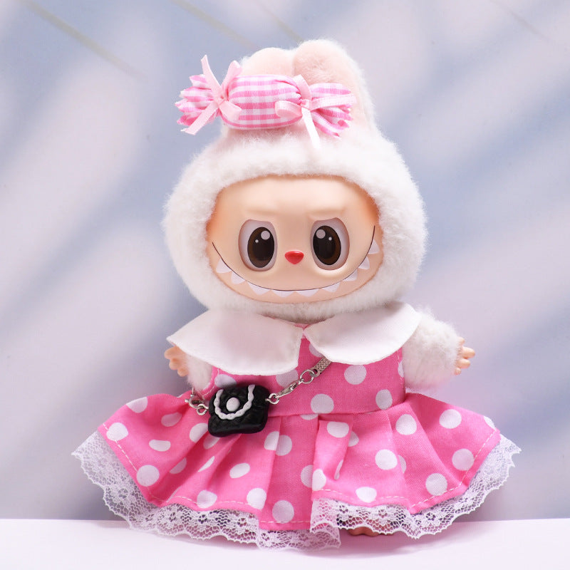 Labubu Doll Baby Clothes - Polka Dot Dress Sets & Accessories