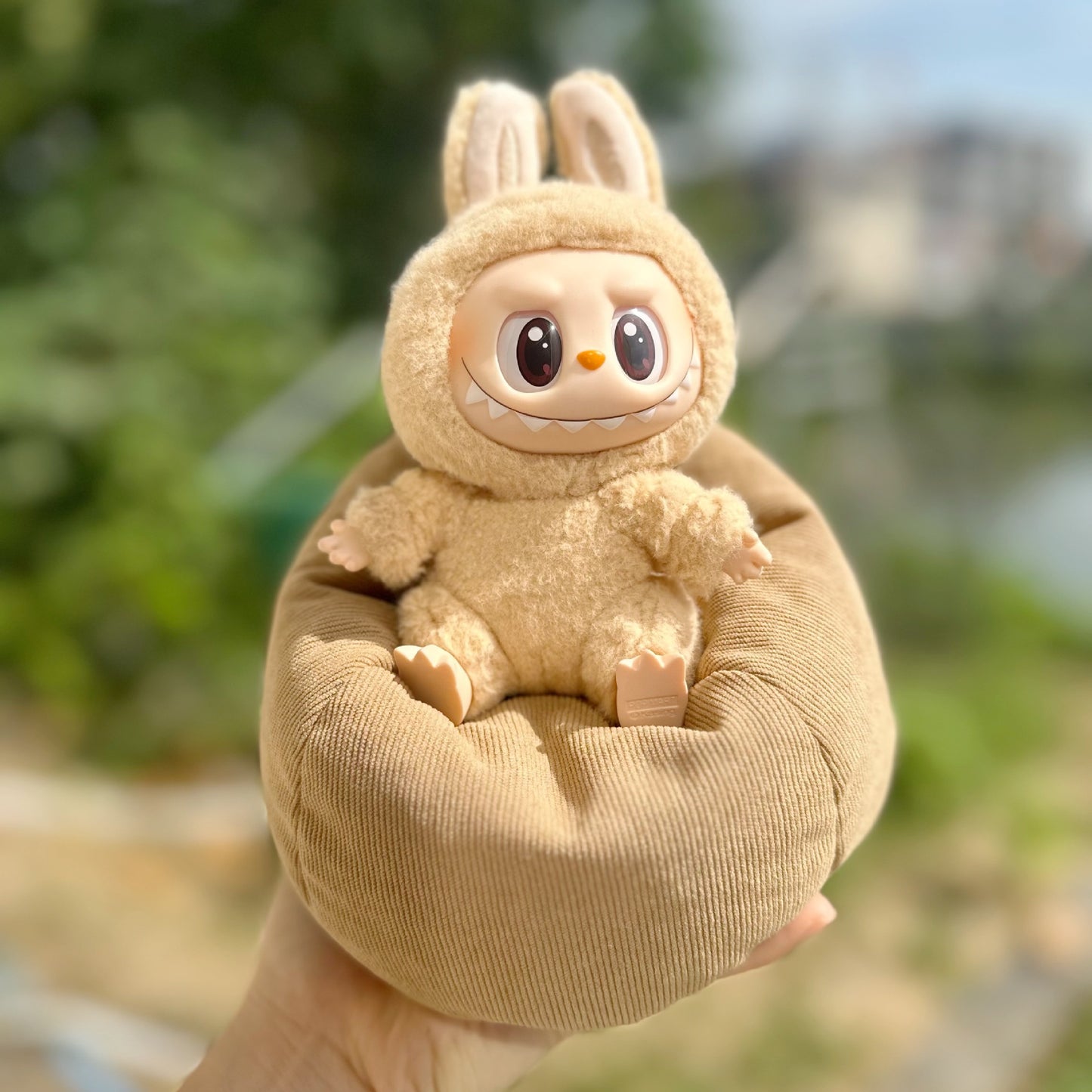 Blind Box Labu Doll Sleeping Bed Lazy Doll Sofa 17CM Doll Bean Bag Lying Chair Car