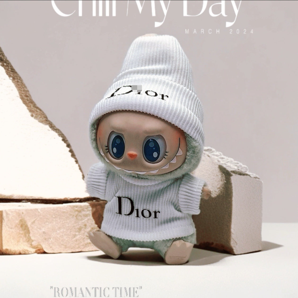 Labubu Doll Outfit - Dior White & Black Two-Piece Sets