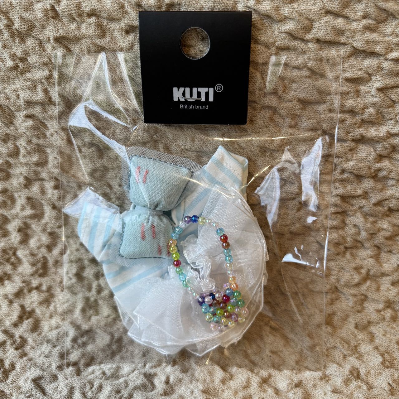 Labubu Doll White Gauze Tutu Skirt with Macaron Bow