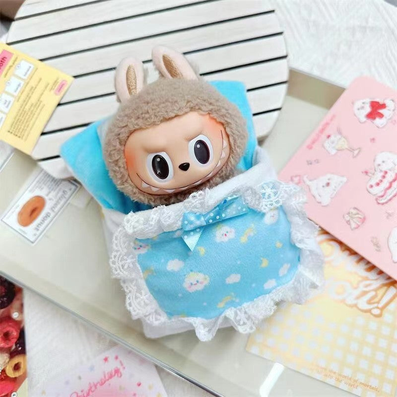 Baby Bed 17cm Labu Cloth Bedding Three-Piece Set Crown Pineapple Cherry Carrot suit LABUBU Sleeping