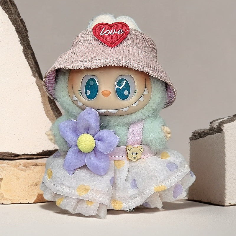 Labubu Doll Outfit Set - Skirt, Hat & Accessories