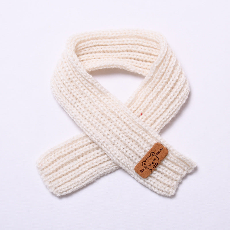 Labubu Doll Wool Hat & Scarf Set for 2nd Gen Pendant - White & Black