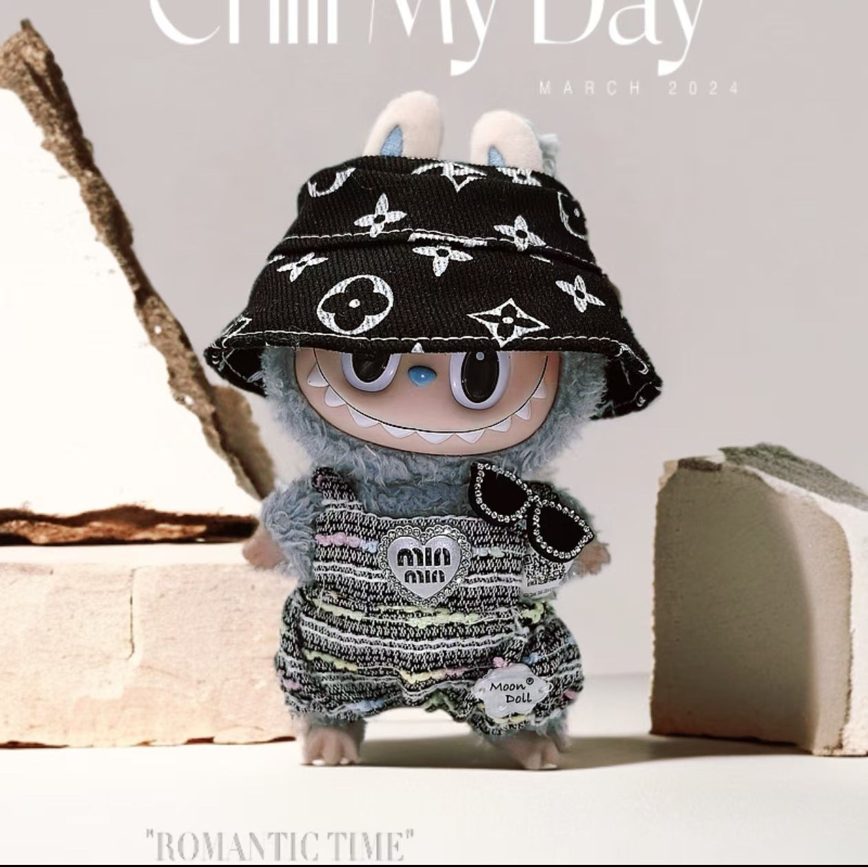 Labubu Doll Outfit Set - Mini Overalls, Hat & Shoes for 1st & 2nd Gen Pendants