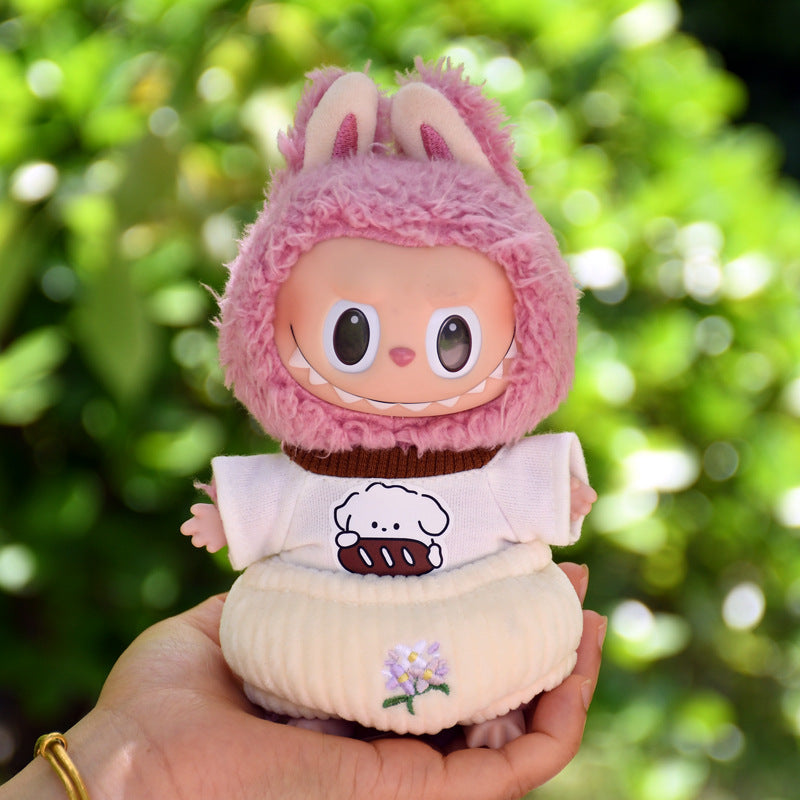 Labubu Doll Clothes - Cute Blue & Purple Outfits for 17cm Pendant Dolls