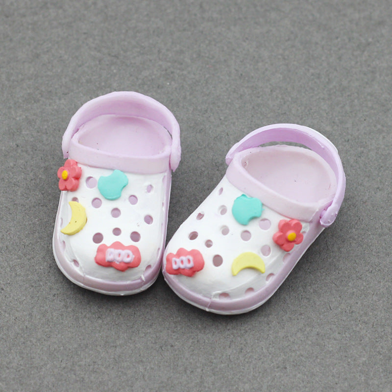 Labubu17CM Rab Bao-ao Hug 6 Points BJD Doll 15CM Doll EXO Sandals Sand Hole Slippers