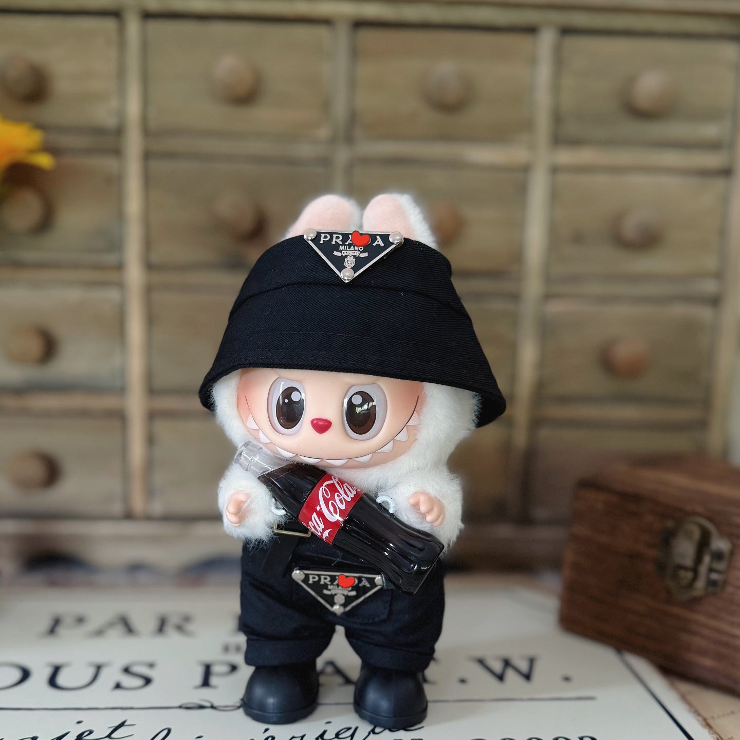 Labubu Doll Outfit - Blue Skirt & Hat for 17cm Labubu Doll