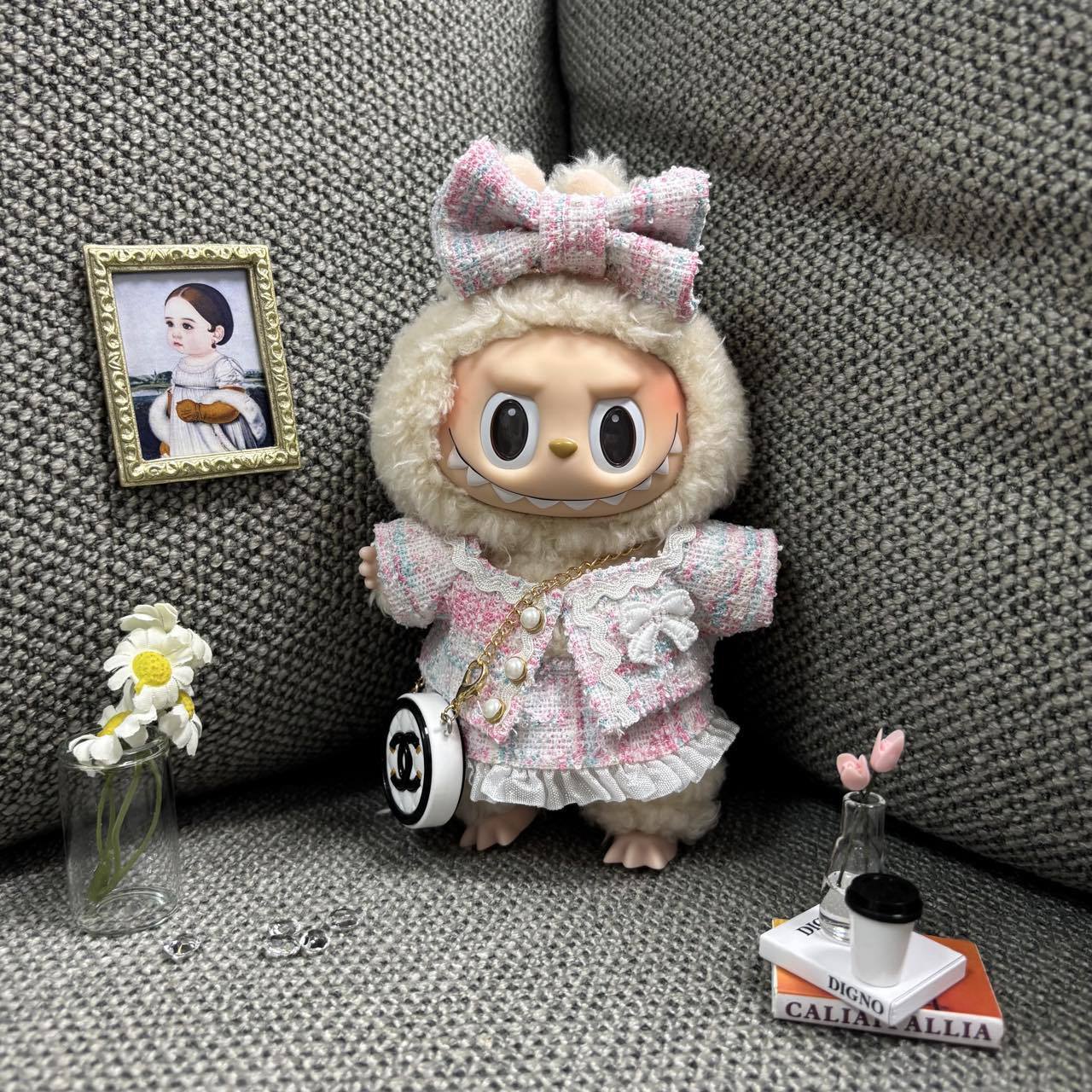 Labubu Doll Macaron Style Outfit for 17cm Vinyl Doll - Baby Clothes Set