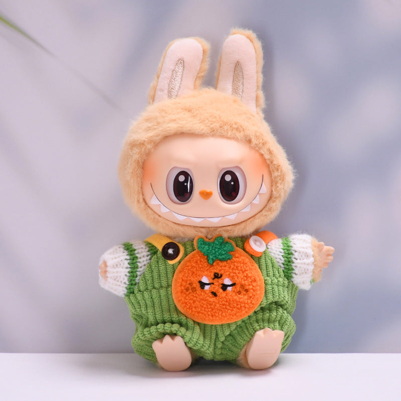 Labubu Doll Overalls Outfit - Persimmon, Fox, Apple, Biscuit Colors