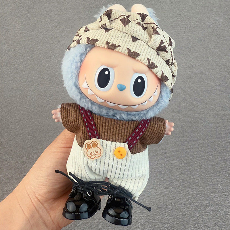 New 17CM Labubu Pendant for Baby Clothes high quality Labubu Blind Box Pendant Doll Clothes Decorative suit