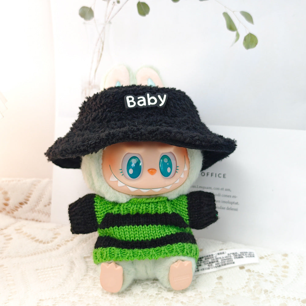Clothing Only: First, Second, and Third Generation Blind Box Labubu Pendant Clothing, Sitting Labubu Party Doll Pink Sweater