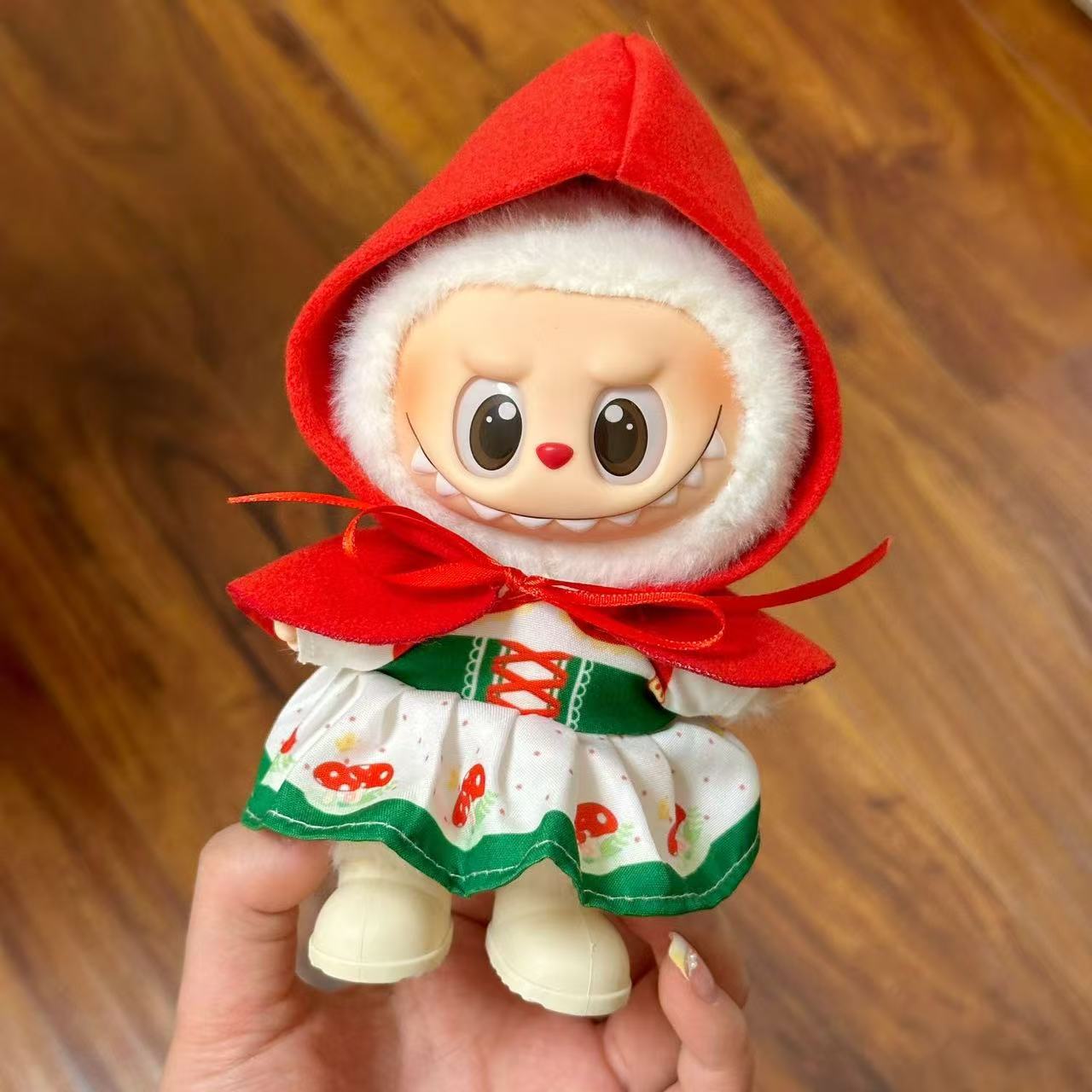 17cm Labubu Pendant Wearing Baby Clothes high quality Labubu Blind Box Pendant Doll Clothes Decorative suit