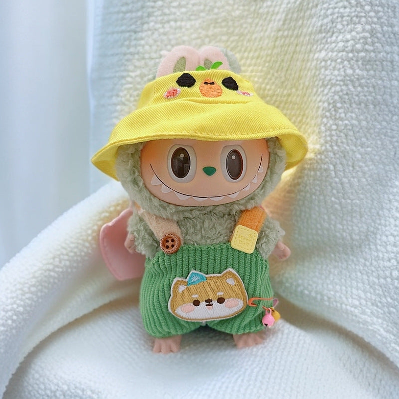 Labubu Doll Outfit - 17cm Cute Overalls & Hat Set