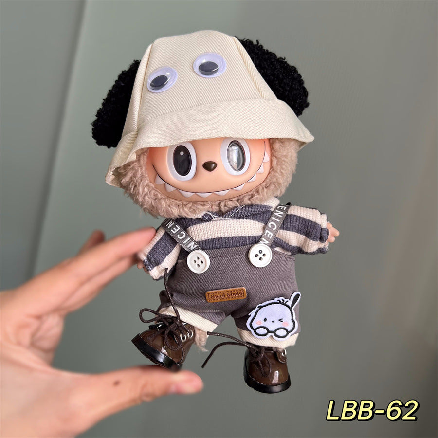 Only clothes for sale cloth baby clothes 17cm plush vinyl labubu sit party generation two generation for suit