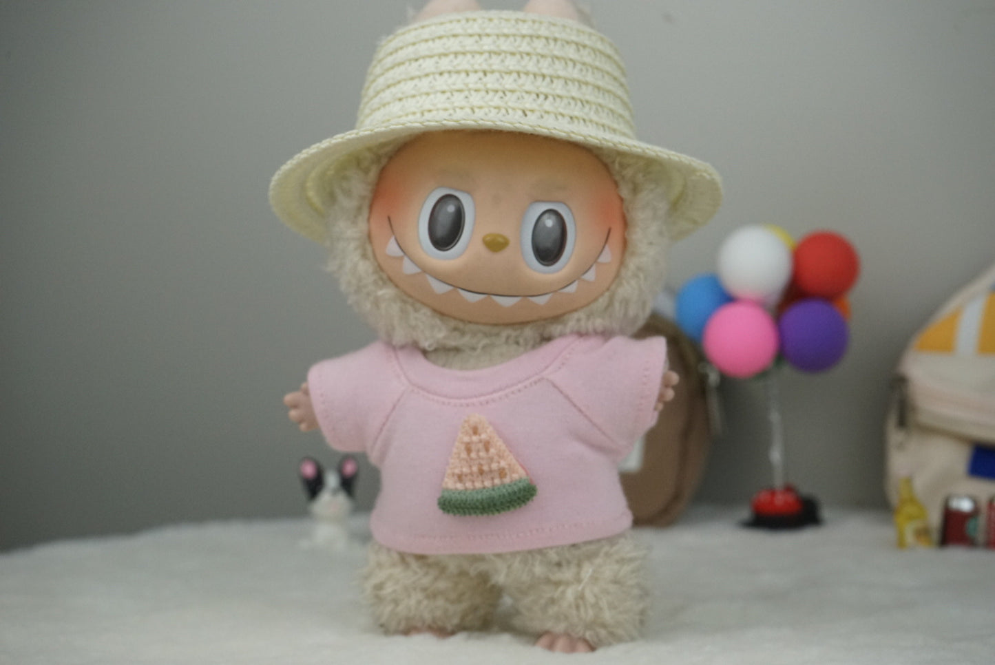 Labubu Doll Summer Watermelon Dress Outfit for 17cm Doll