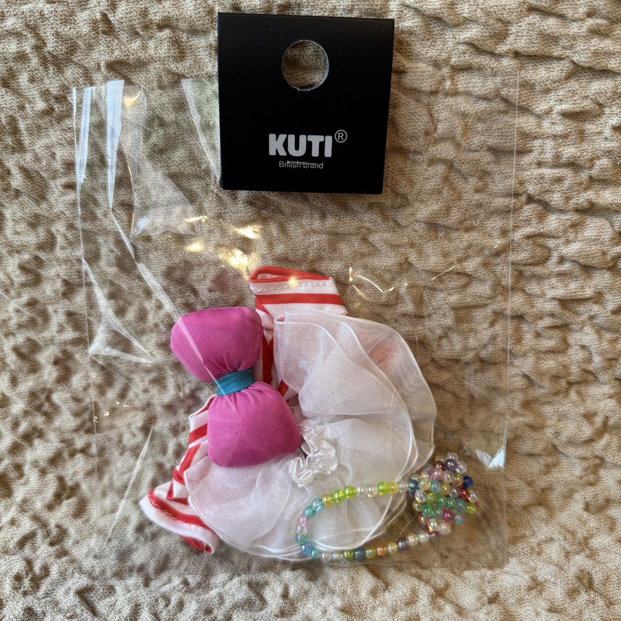 Labubu Doll White Gauze Tutu Skirt with Macaron Bow