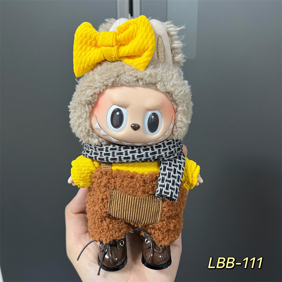 Labubu Wearable Baby Clothes Vinyl Labubu 17cm Doll Cute Dress-Up Casual Suit Skirt Plush Clothes
