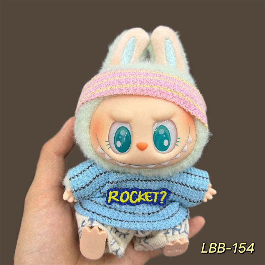 17cm Labubu Pendant Wearing Baby Clothes high quality Labubu Blind Box Pendant Doll Clothes Decorative suit