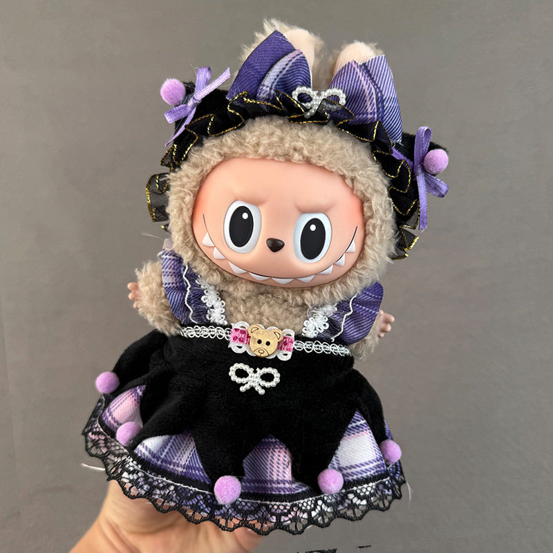 New 17CM Labubu Pendant for Baby Clothes high quality Labubu Blind Box Pendant Doll Clothes Decorative suit