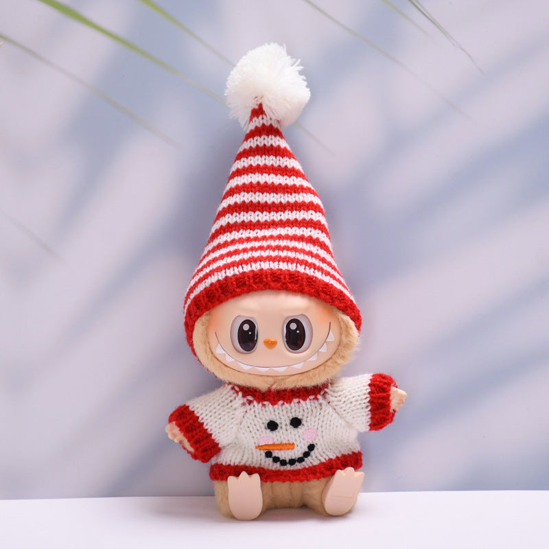 Labubu Christmas Sweater & Hat Set for 2nd Gen Pendant Doll