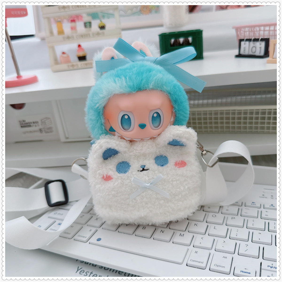 Labubu Doll Outfit - 17cm Cartoon Style Shoulder Bag for Labubu Vinyl Doll