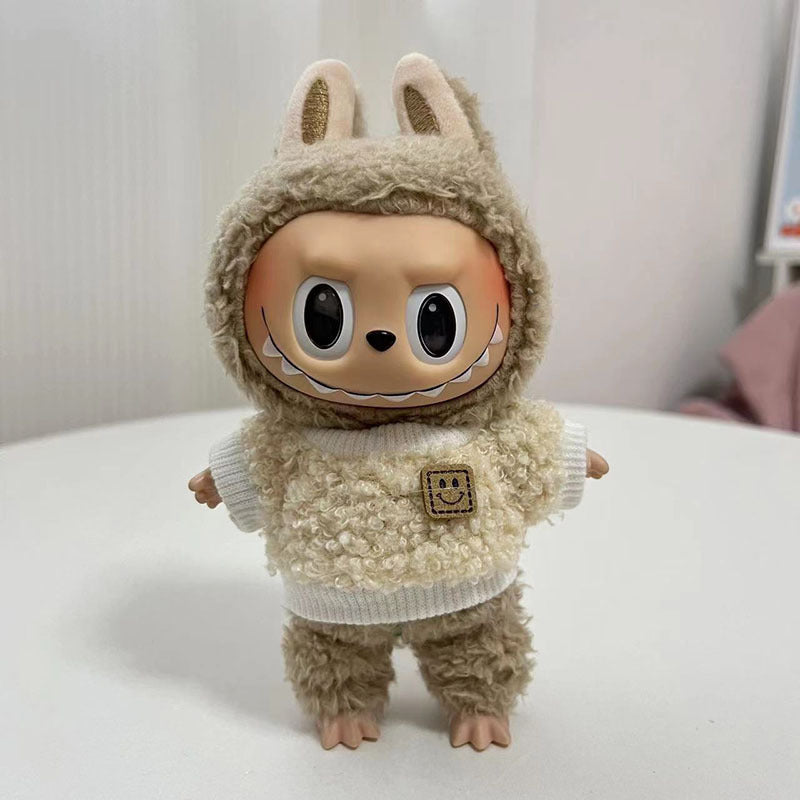Labubu 17cm Zipper Shirt & Cute Outfits for Vinyl Doll