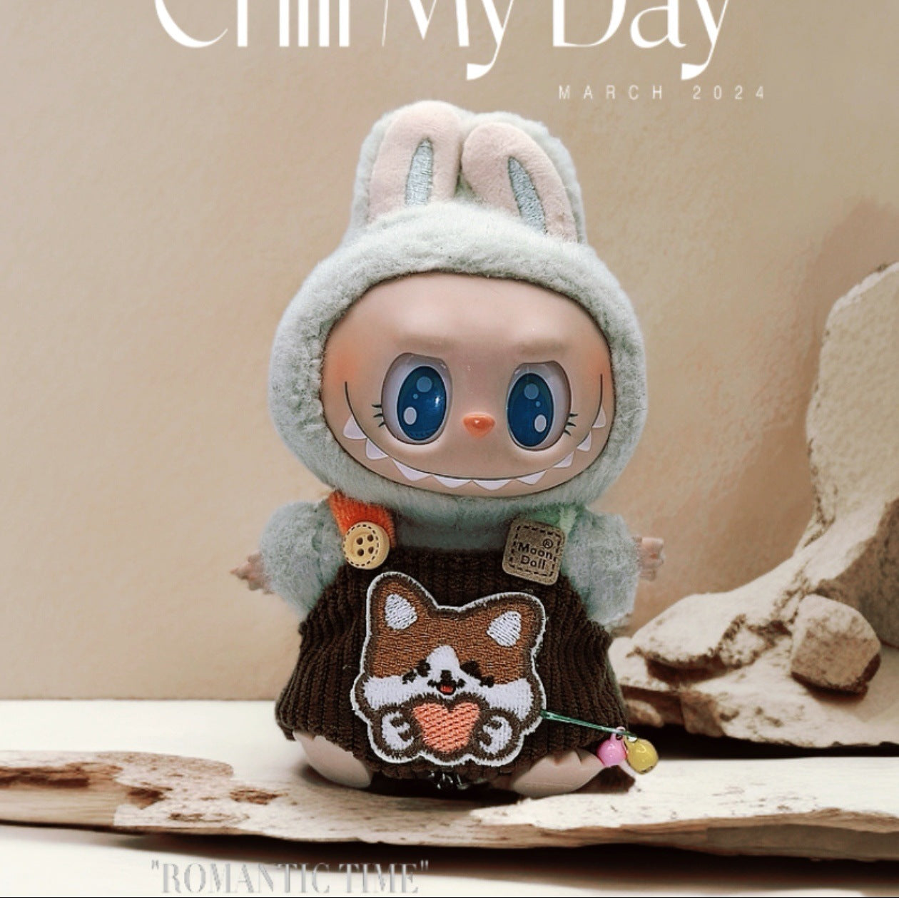 Labubu Doll Outfit - 17cm Cute Overalls & Hat Set
