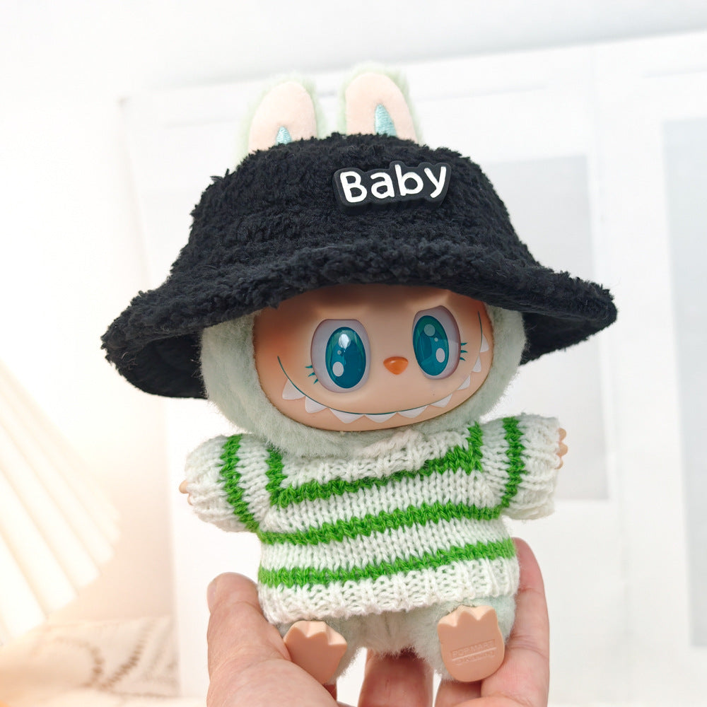 Clothing Only: First, Second, and Third Generation Blind Box Labubu Pendant Clothing, Sitting Labubu Party Doll Pink Sweater
