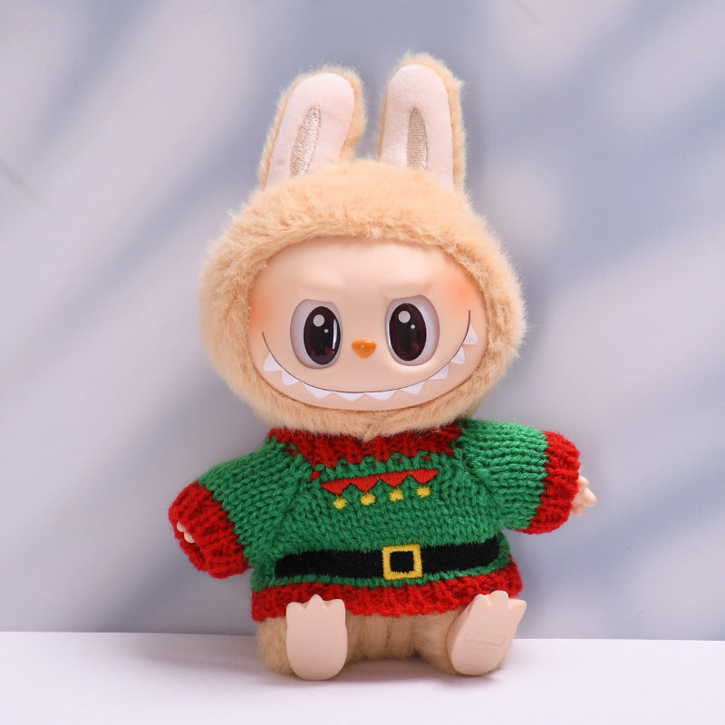 Labubu Christmas Sweater & Hat Set for 2nd Gen Pendant Doll