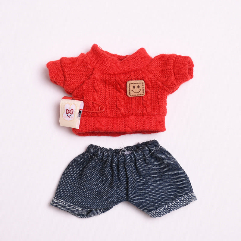 Labubu Doll Clothes - Twist T-Shirt & Shorts Outfit for 17cm Pendant Doll