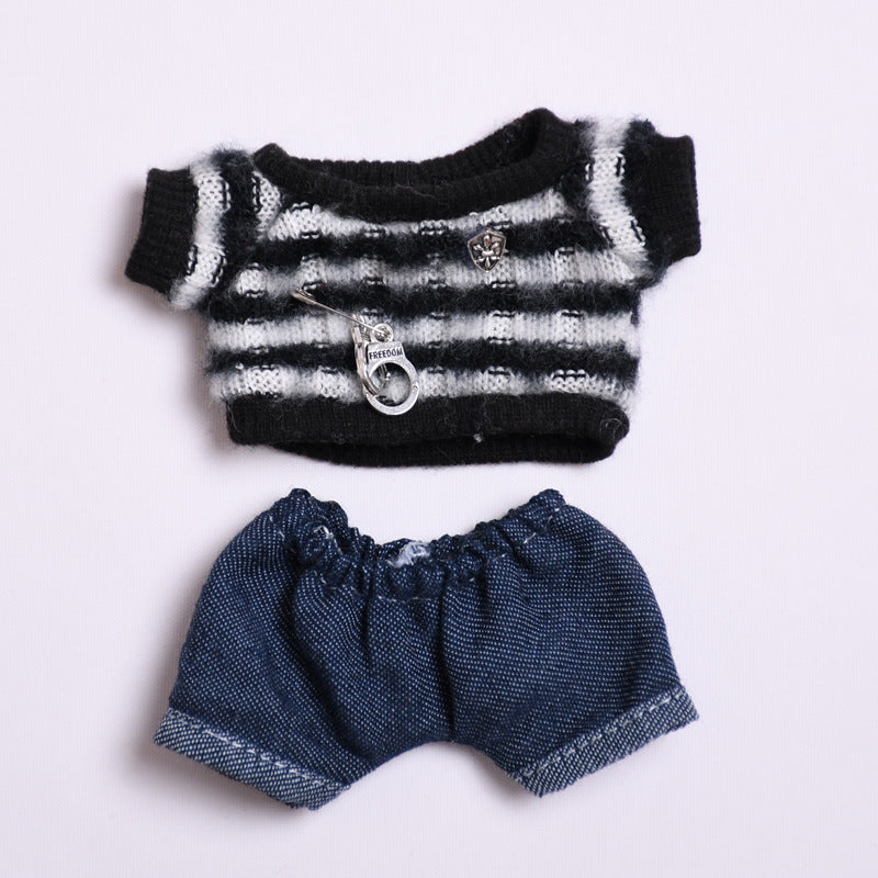 Only clothes generation two generation blind box cloth cloth pendant clothes striped knitted jeans Labubu change baby clothes