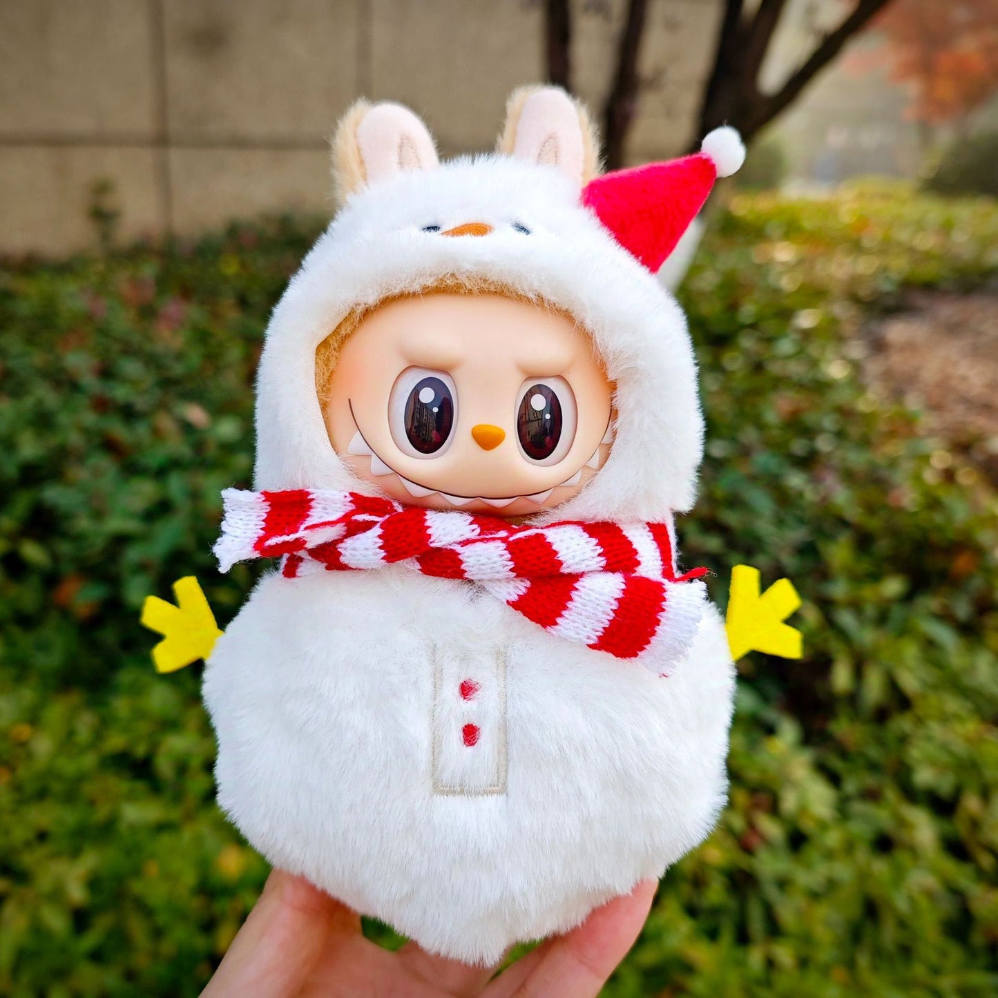 17cm Generation II Labubu Pendant Christmas Cloak Labubu Christmas Clothes Halloween Day Doll Clothes