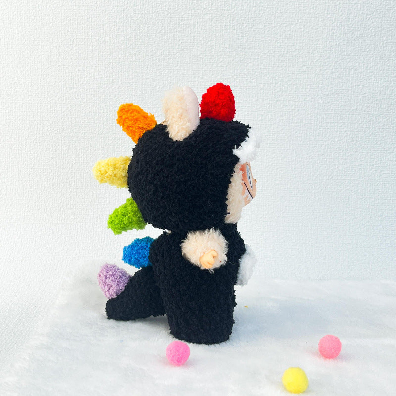 Labubu Dinosaur Outfit for 17cm Vinyl Doll - Green, Light Blue, Pink, Black, Purple