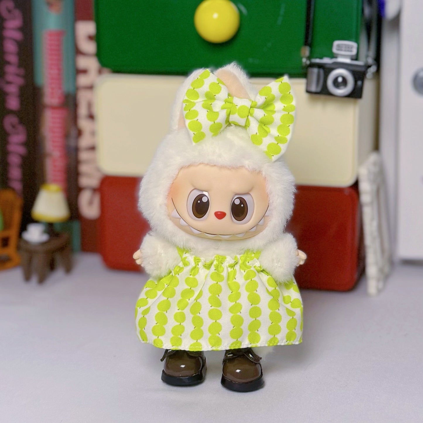 Labubu Baby Clothes First and Second Generation Rubber Blind Box Pendant Universal Wear Labubu Clothes Bottle Bib Pants Set Cute