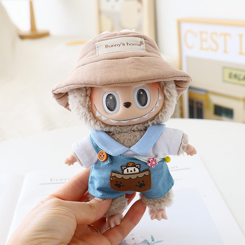 Labubu Doll Clothes Generation 2 Generation Pond Glue Blind Box Hanging Clothes Bracing Cloth for T-Shirt Suspenders Hat Eyes