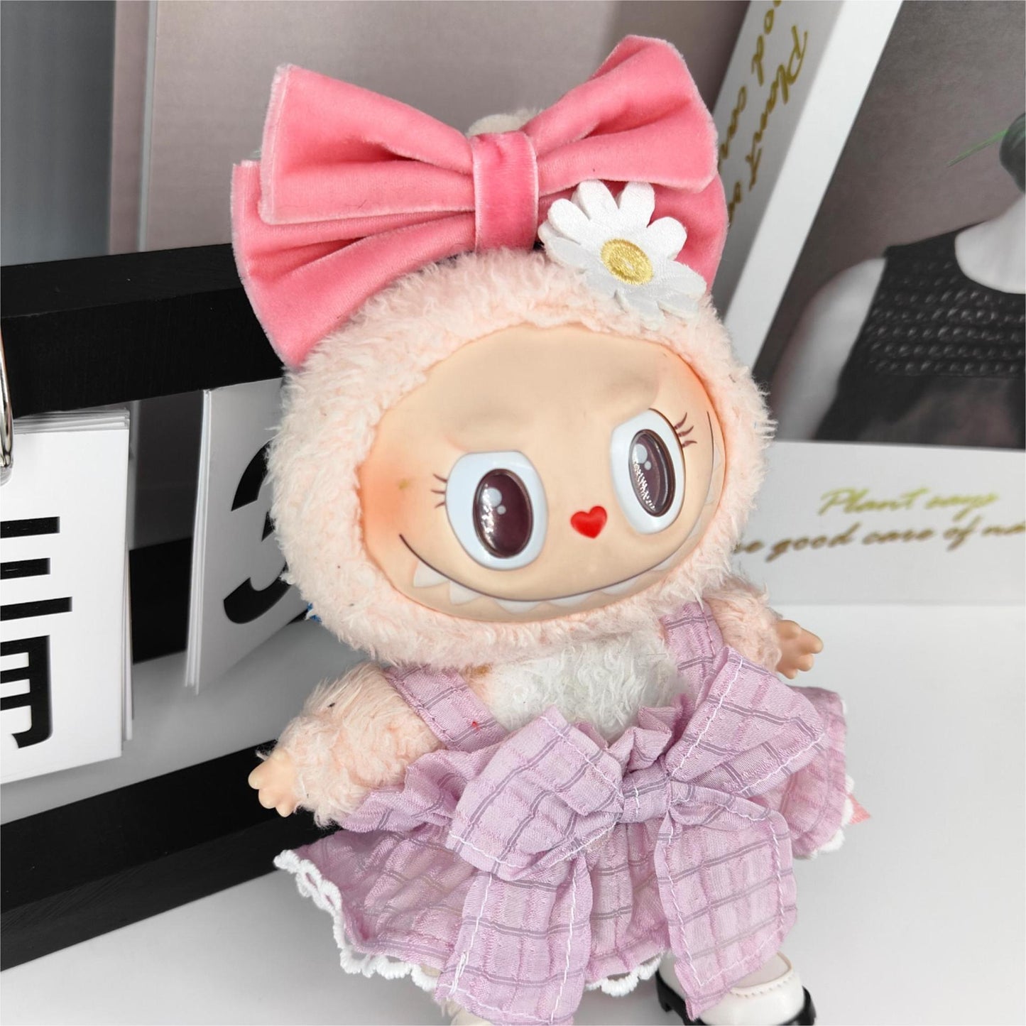 Labubu Doll Headband & Outfit Set for 17cm Vinyl Doll
